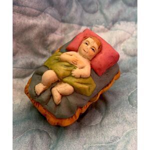 Vintage‎ Replacement Ceramic Nativity Scene Set Baby Jesus Figurine Hand painted